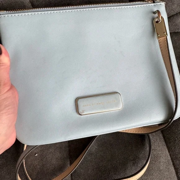 Marc By Marc Jacobs Womens Faded Blue Double Percy Crossbody Bag - Picture 3 of 12